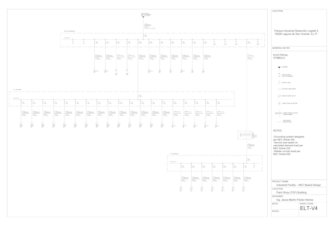 create electrical load calculations and single line diagram